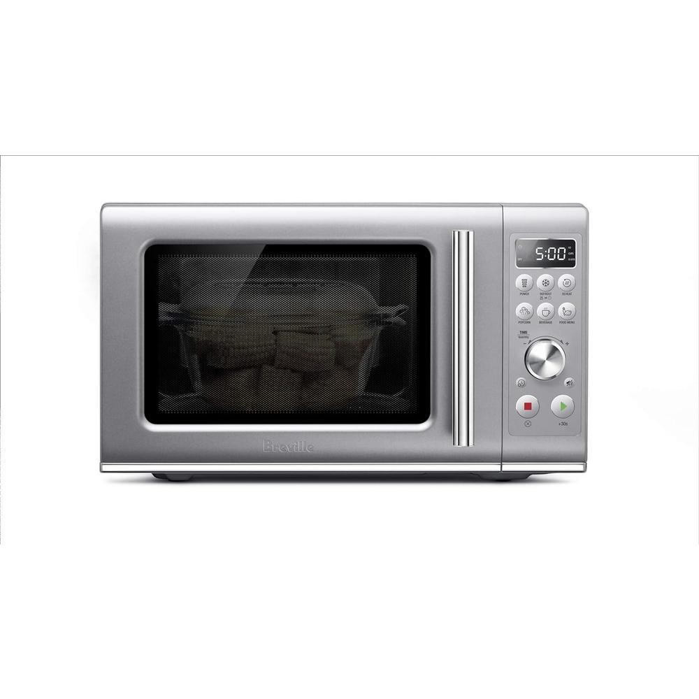 Breville BMO650SIL1BUC1 the Compact Wave Soft Close Countertop Microwave, Silver