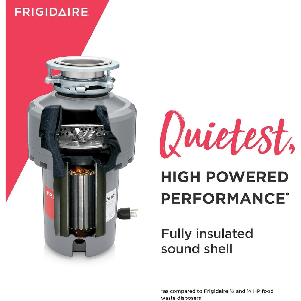 Frigidaire FF13DISPC1 1.25 HP Corded Garbage Disposer for Kitchen Sinks, 1 1/4 Horsepower