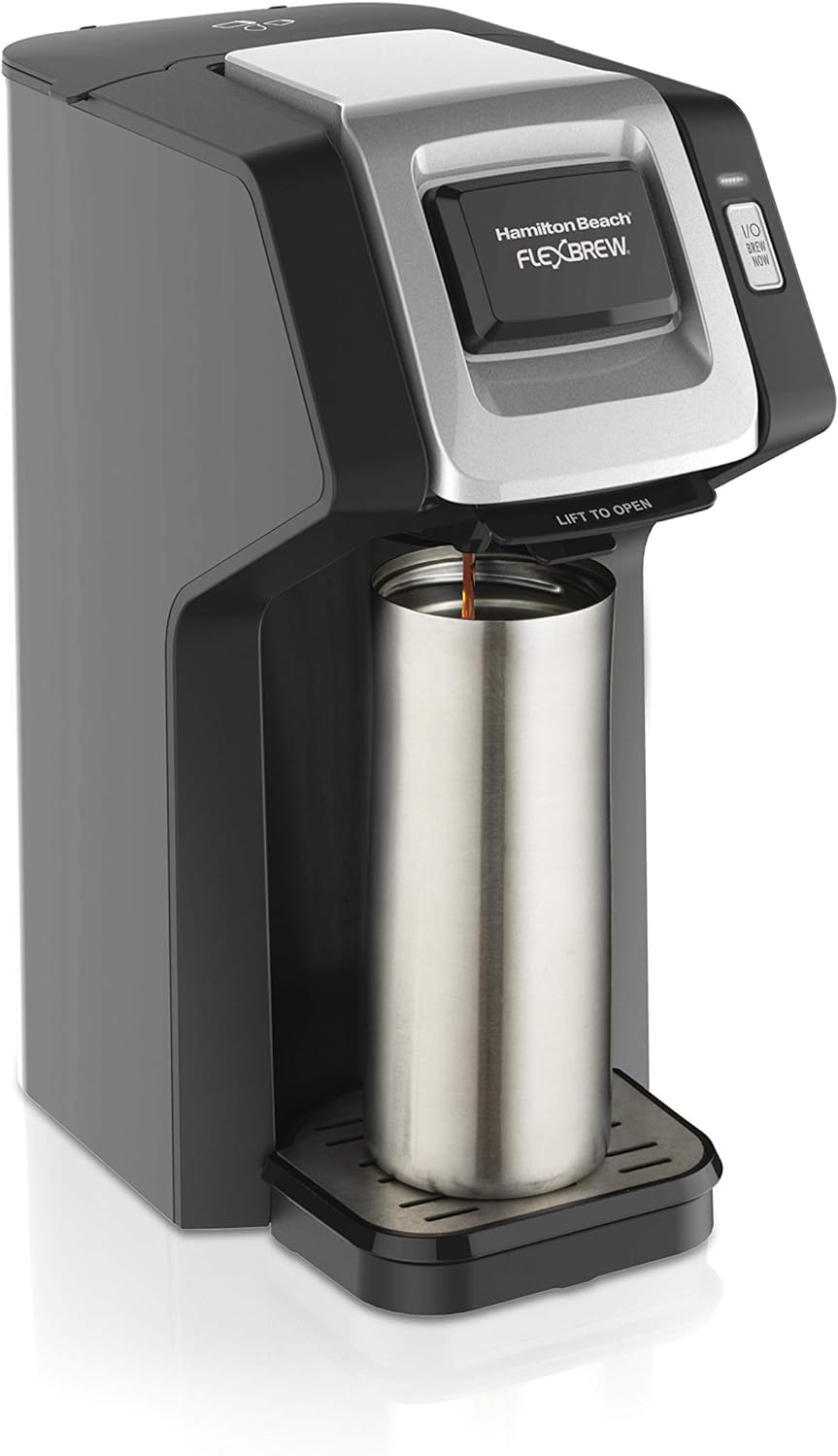 Hamilton Beach Brands Inc. 49974 FlexBrew Coffee Maker Compatible with Pod Packs and Grounds, Single-Serve, Black