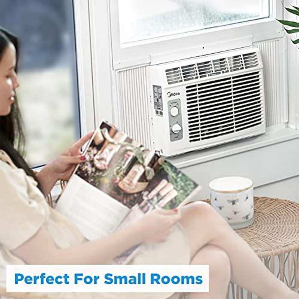 midea 5,000 btu easycool window air conditioner and fan-cools up to 150 square feet with easy to use mechanical controls and