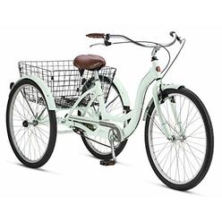 Meridian Adult Schwinn Tricycle Three (3) Wheeled Trike Mens Womens Bicycle Red Mint Green Blue Silver Grey Bike with Metal Wire