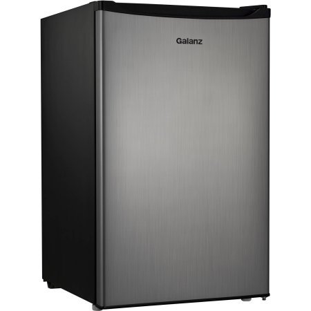 Galanz 4.3 cu ft Compact Single-Door Refrigerator, (Stainless Steel)