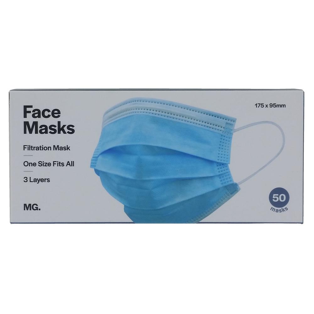 Mighty Good Filtration Face Mask with Elastic Ear Loop (50 Count)
