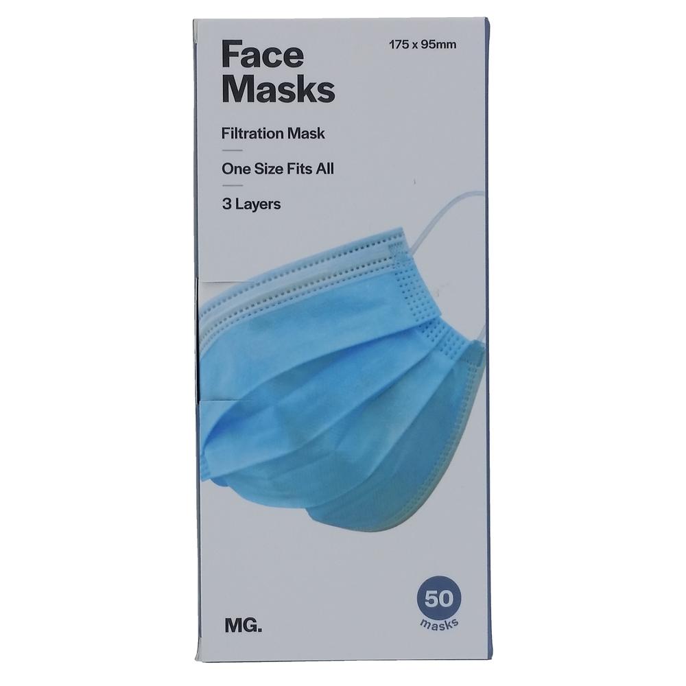 Mighty Good Filtration Face Mask with Elastic Ear Loop (50 Count)