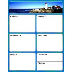 Pelican Industrial Magnetic Dry Erase Calendar - Weekly Planner / Locker Wallpaper - (Full sheet Magnetic) - v5