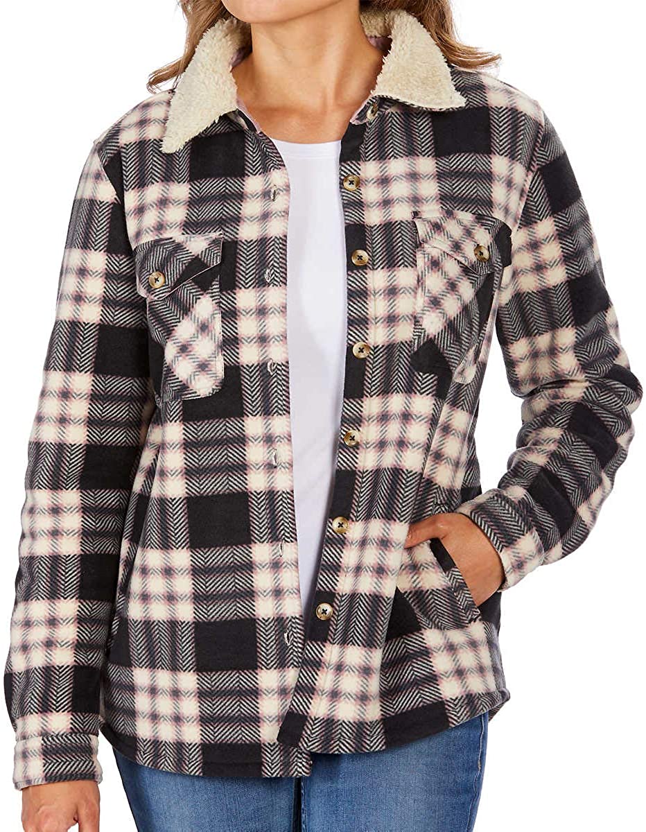 Sherpa Lined Plaid Zip Up Jacket Women's Uggs Women Women's