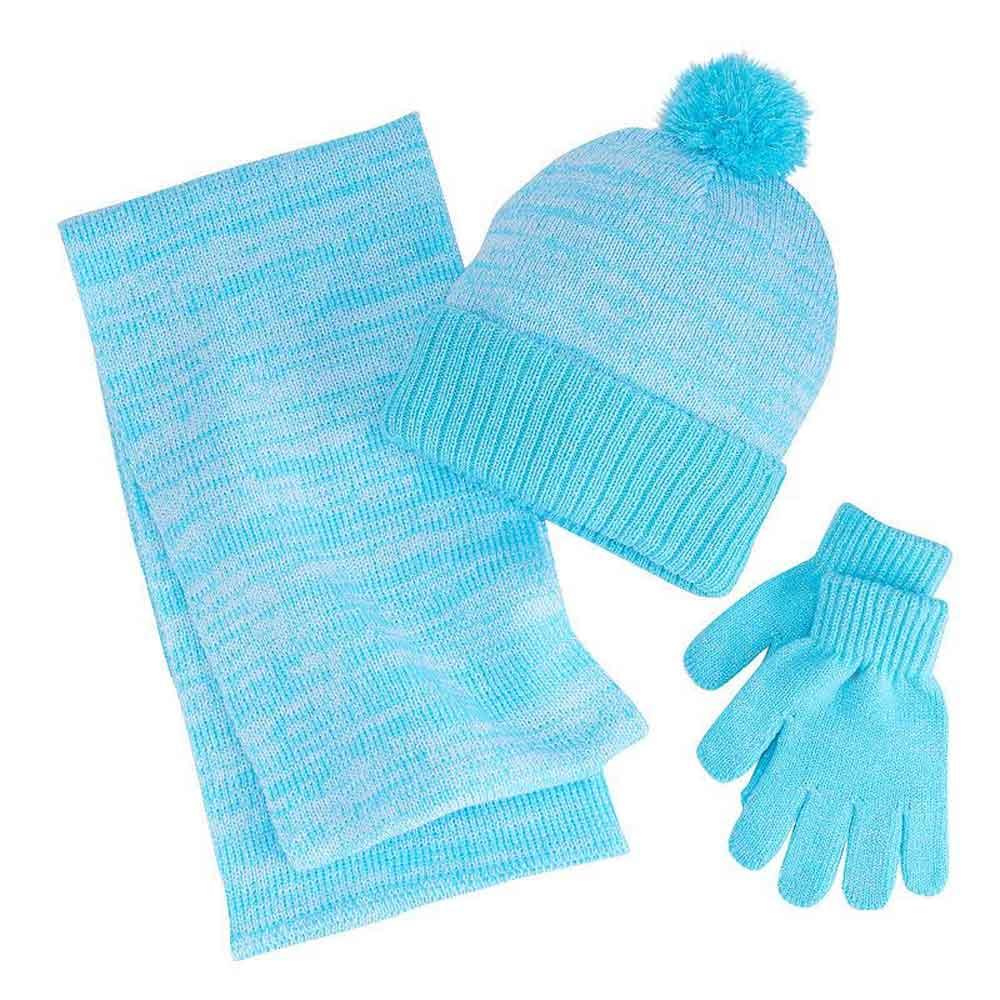 Berkshire Fashions Girls Winter 3PC Set Sparkle Hat Gloves Scarf