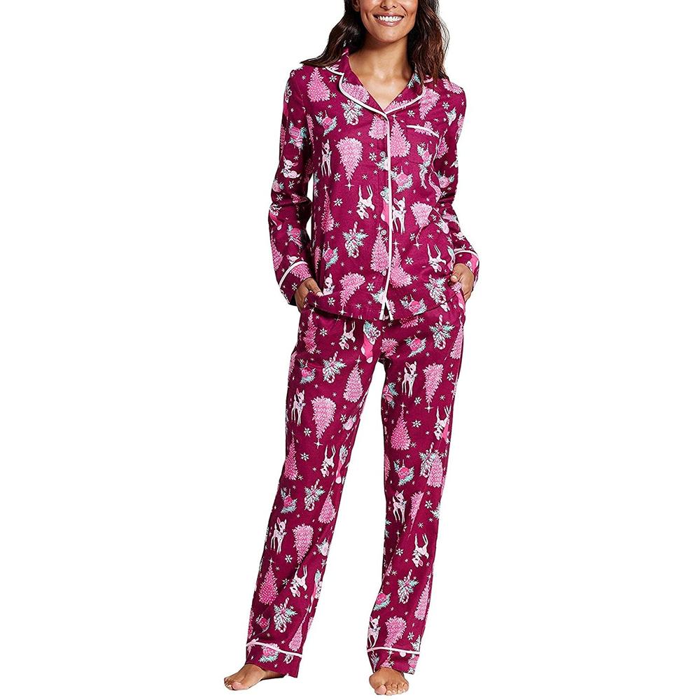 Target Women's 100% Cotton Holiday Flannel Reindeer 2 Piece Pajama Set 100 cotton holiday pajamas