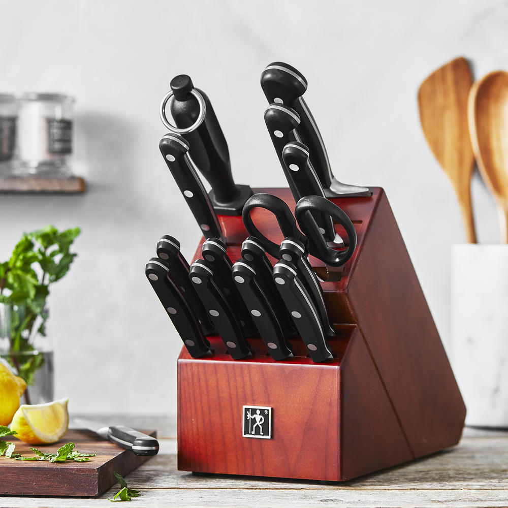 HENCKELS Classic Precision 16-Piece Kitchen Knife Set with Block, Chef Knife, Steak Knife Set