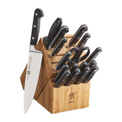 ZWILLING Professional S 18-Piece Knife Block Set, Chef Knife, Serrated Utility Knife, Steak Knife Set, Black