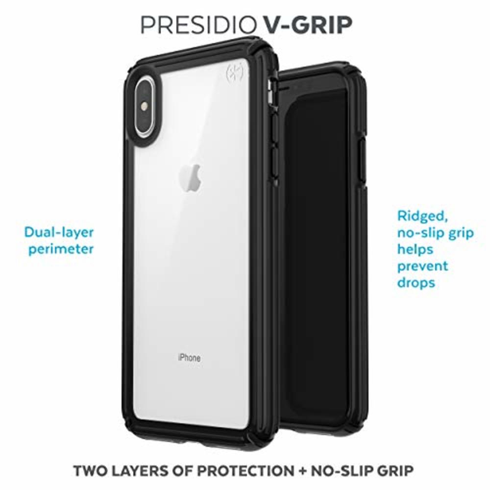 Speck Presidio V-Grip For Iphone Xs Max Clear Black 120255-5905
