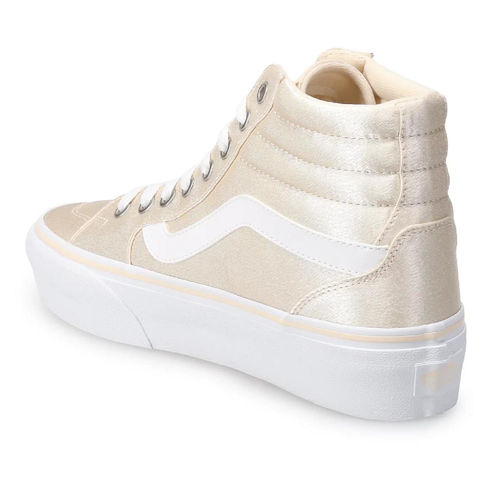 Vans Women’s Filmore Hi Platform Spring Satin Cream Edition Casual Shoe