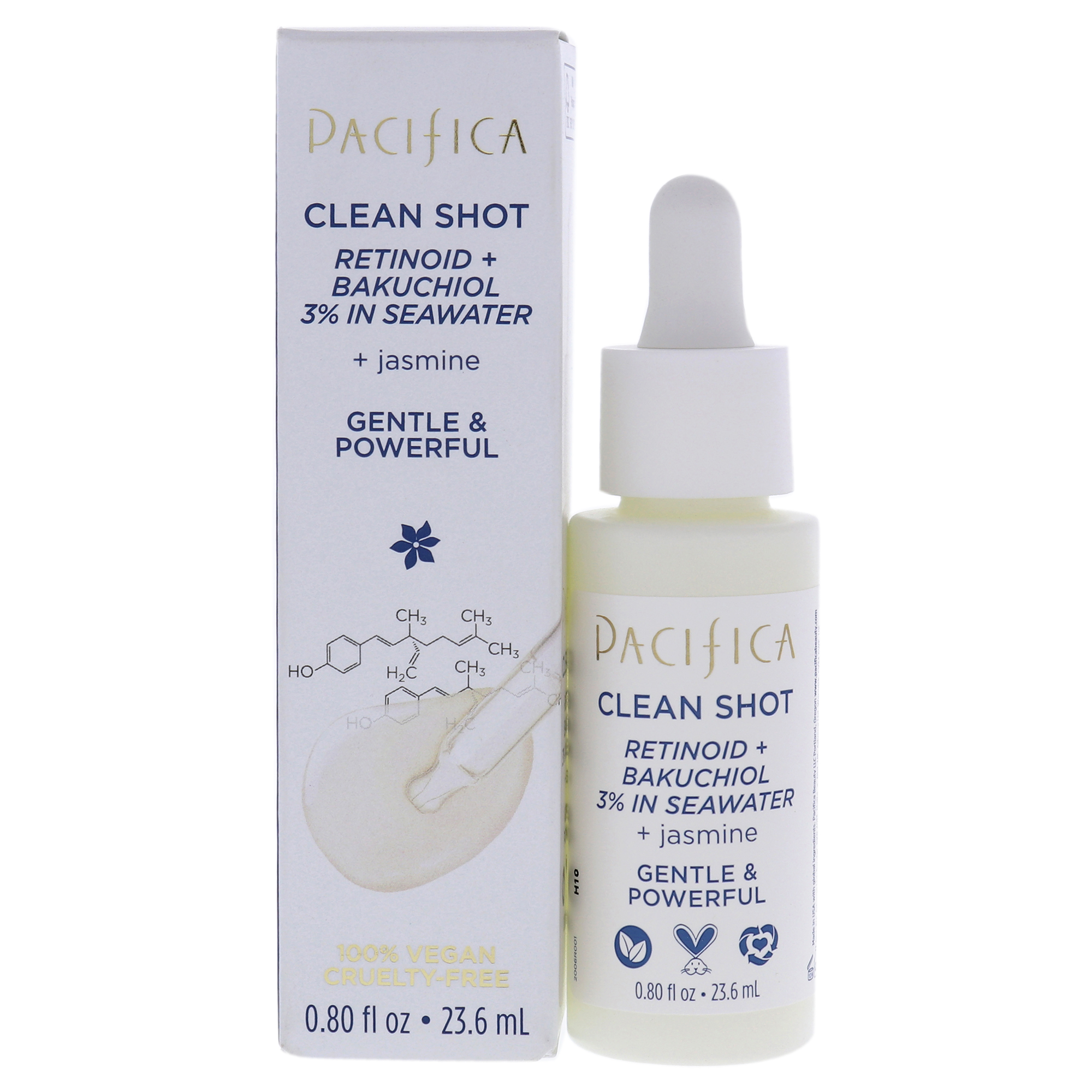 Pacifica Clean Shot Retinoid and Bakuchiol 3 Percent In Seawater for Unisex 0.8 oz Serum