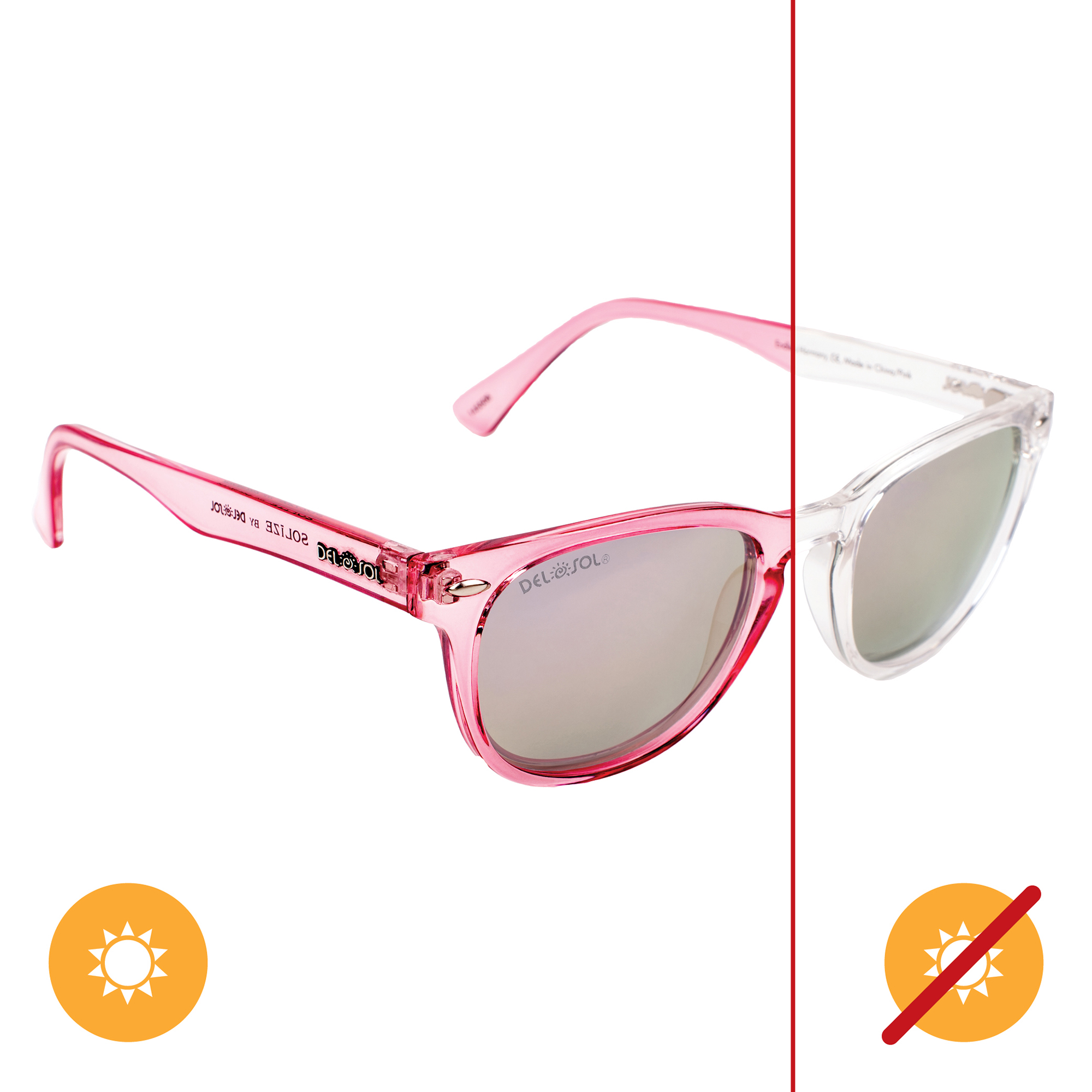 Del Sol Solize Endless Harmony - Clear-Pink for Women 1 Pc Sunglasses