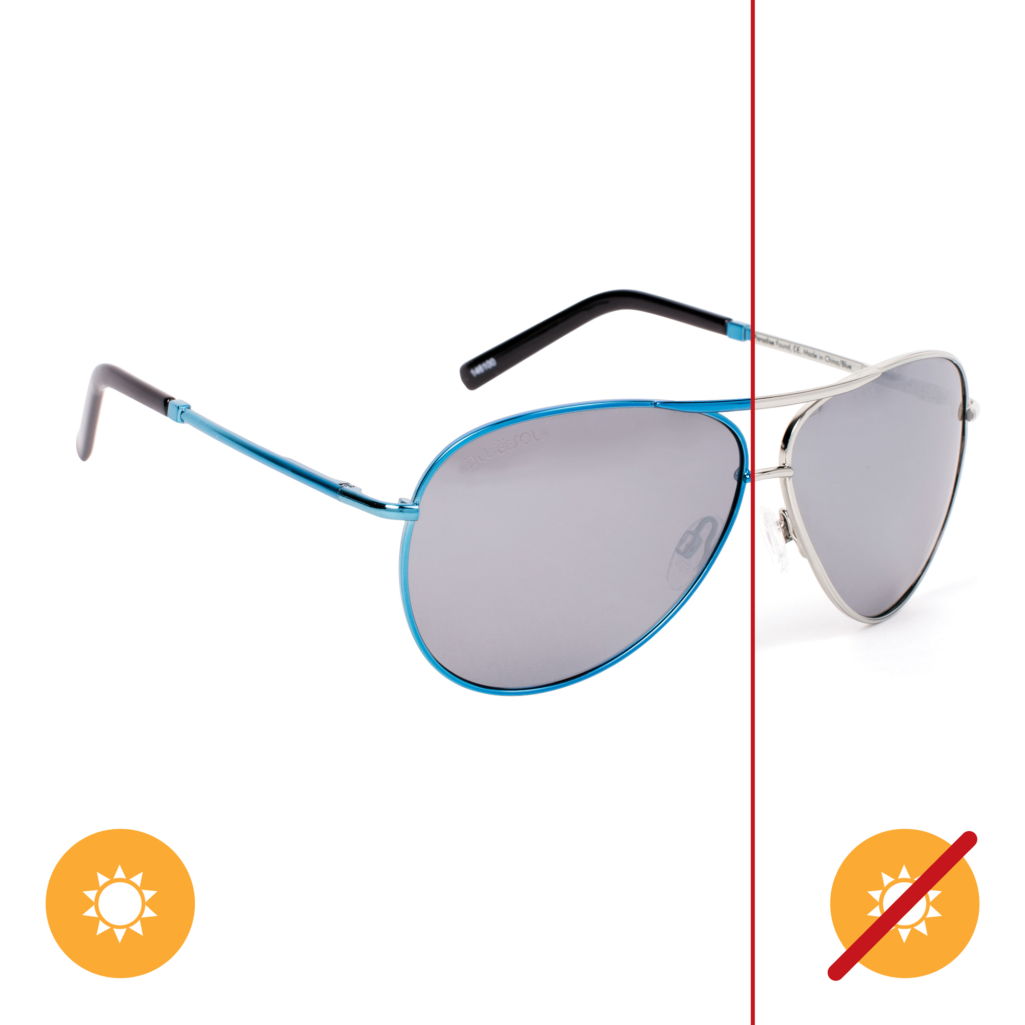 Del Sol Solize Paradise Found - Silver-Blue for Unisex 1 Pc Sunglasses