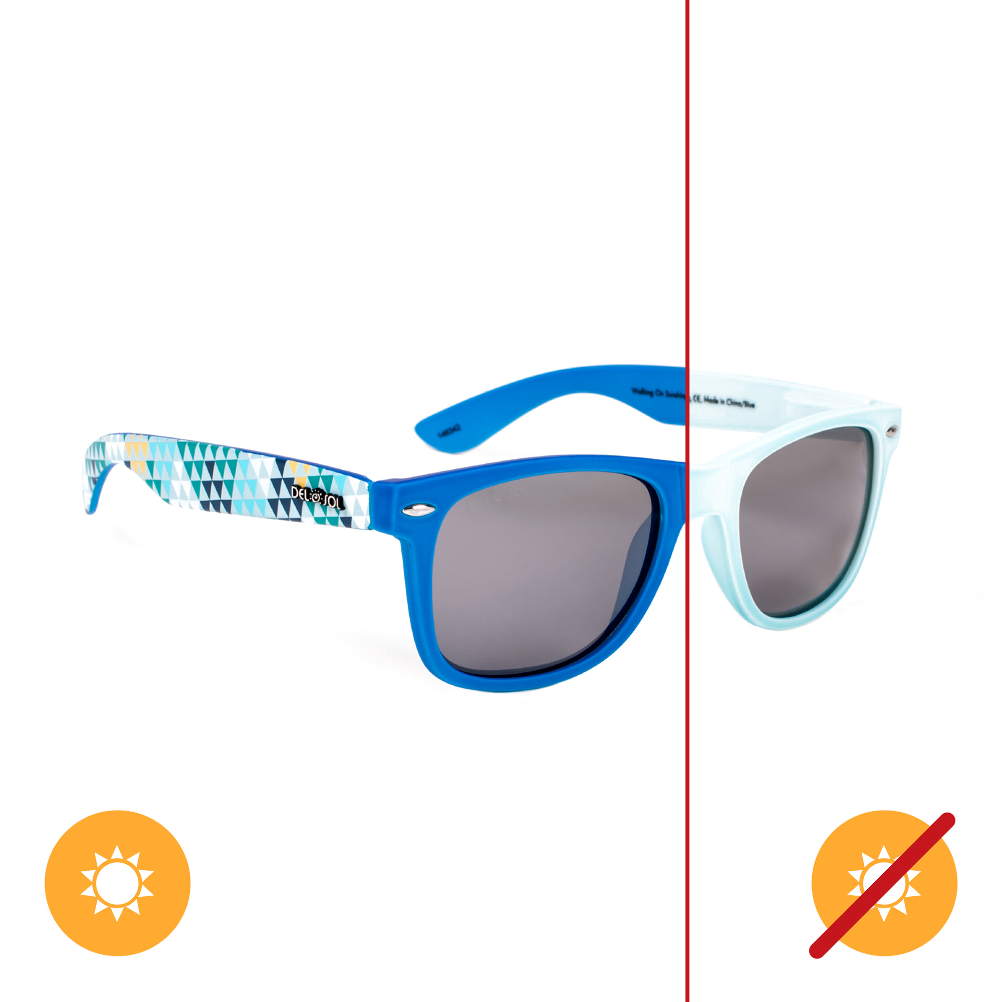 Del Sol Solize Walking on Sunshine - White-Blue for Unisex 1 Pc Sunglasses