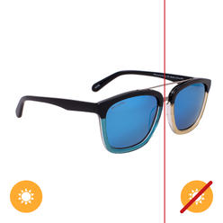 Del Sol Solize Who Loves the Sun - Black and Clear to Blue for Unisex 1 Pc Sunglasses