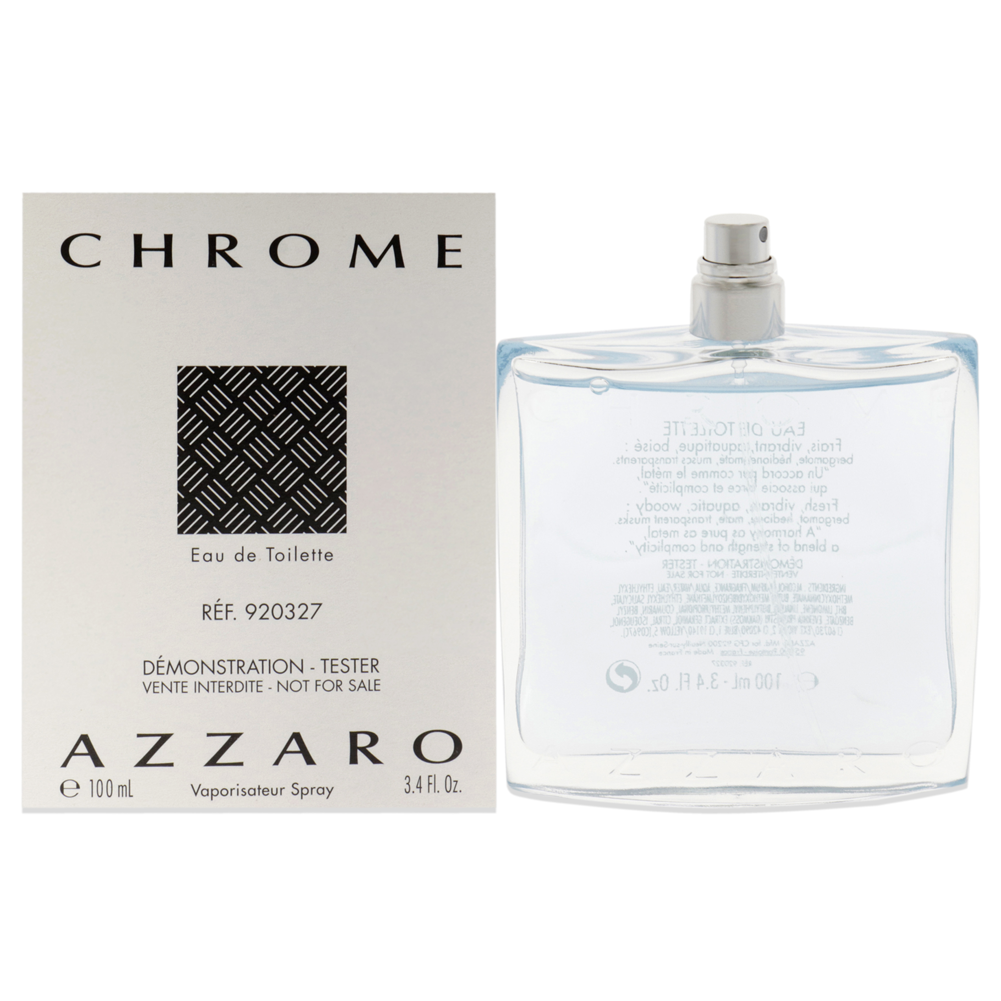 Azzaro Chrome by Loris Azzaro for Men - 3.4 oz EDT Spray (Tester)