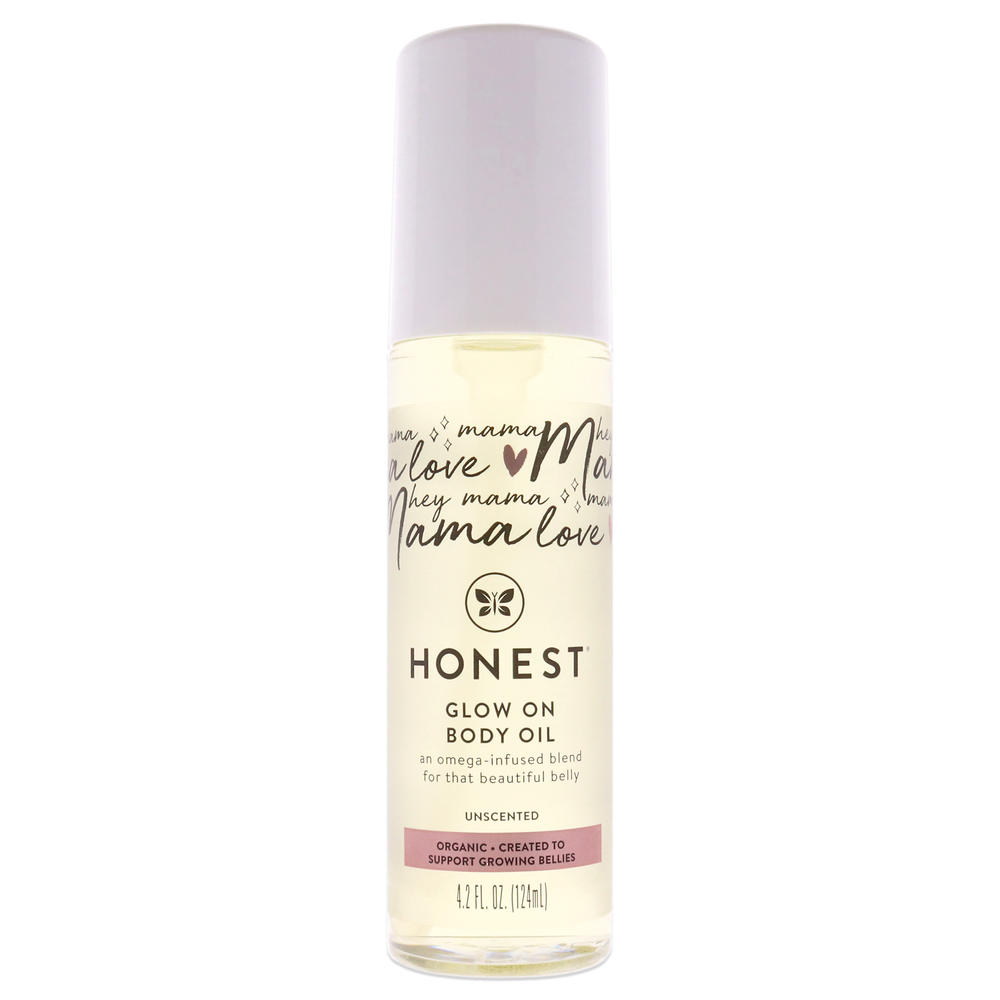 Honest Mom Care Glow On Body Oil - Unscented by Honest for Women - 4.2 oz Body Oil