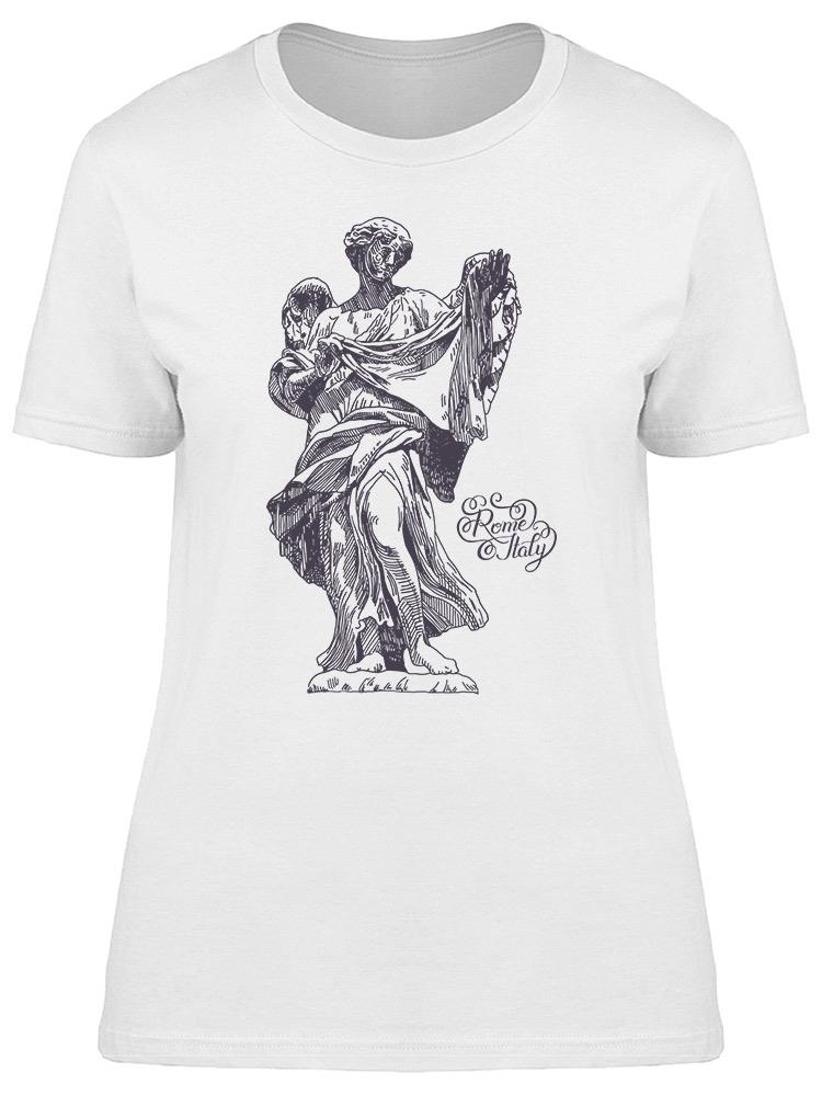 SmartPrints Graphic Streetwear Angel Statue Tee Women's Image by