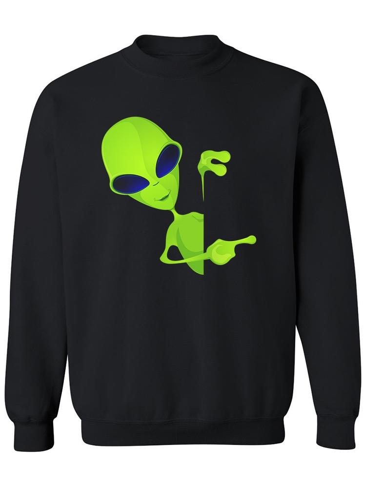 SmartPrints Graphic Streetwear Green Cartoon Alien Design Sweatshirt ...