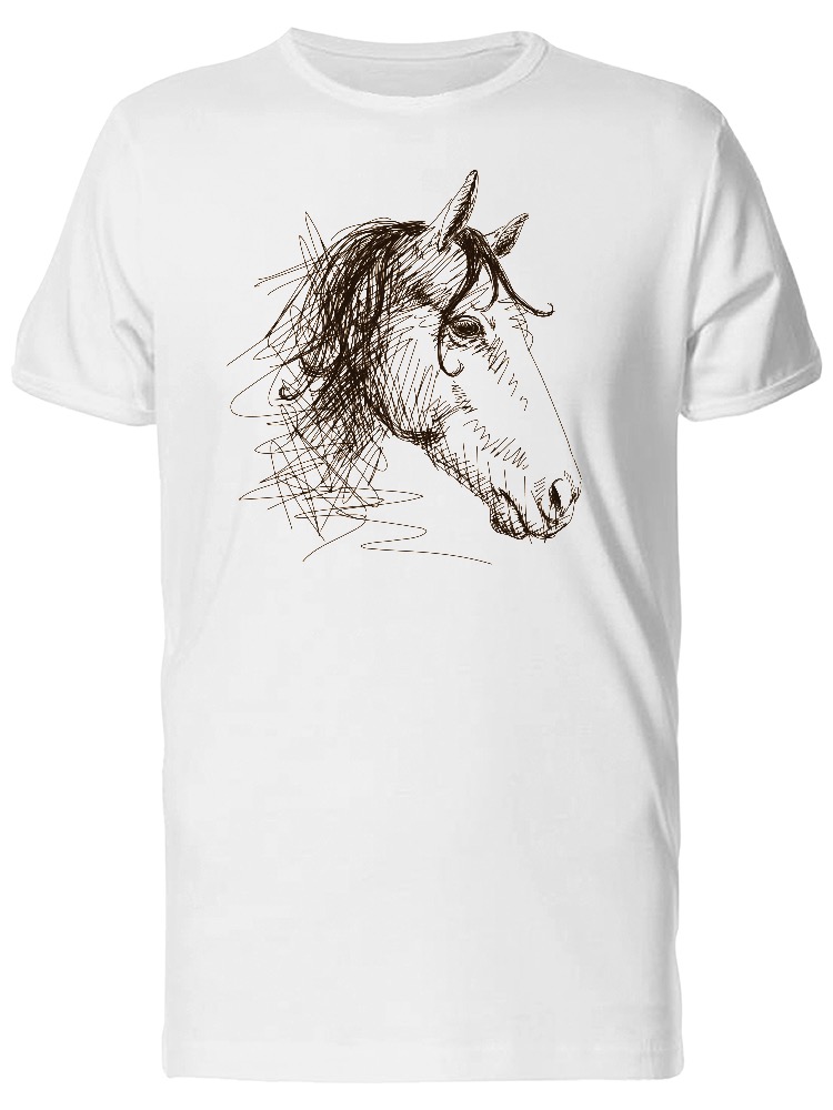 Smartprints Graphic Streetwear Pencil Drawing Of A Horse Head Tee