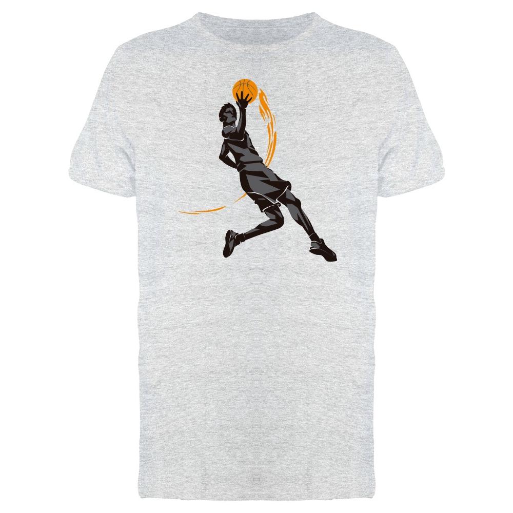 Smartprints Graphic Streetwear Basketball Flaming Layup Tee Men S