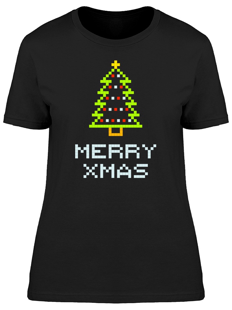 Smartprints Graphic Streetwear 8 Bit Pixel Christmas Tree Tee Men S Image By Shutterstock