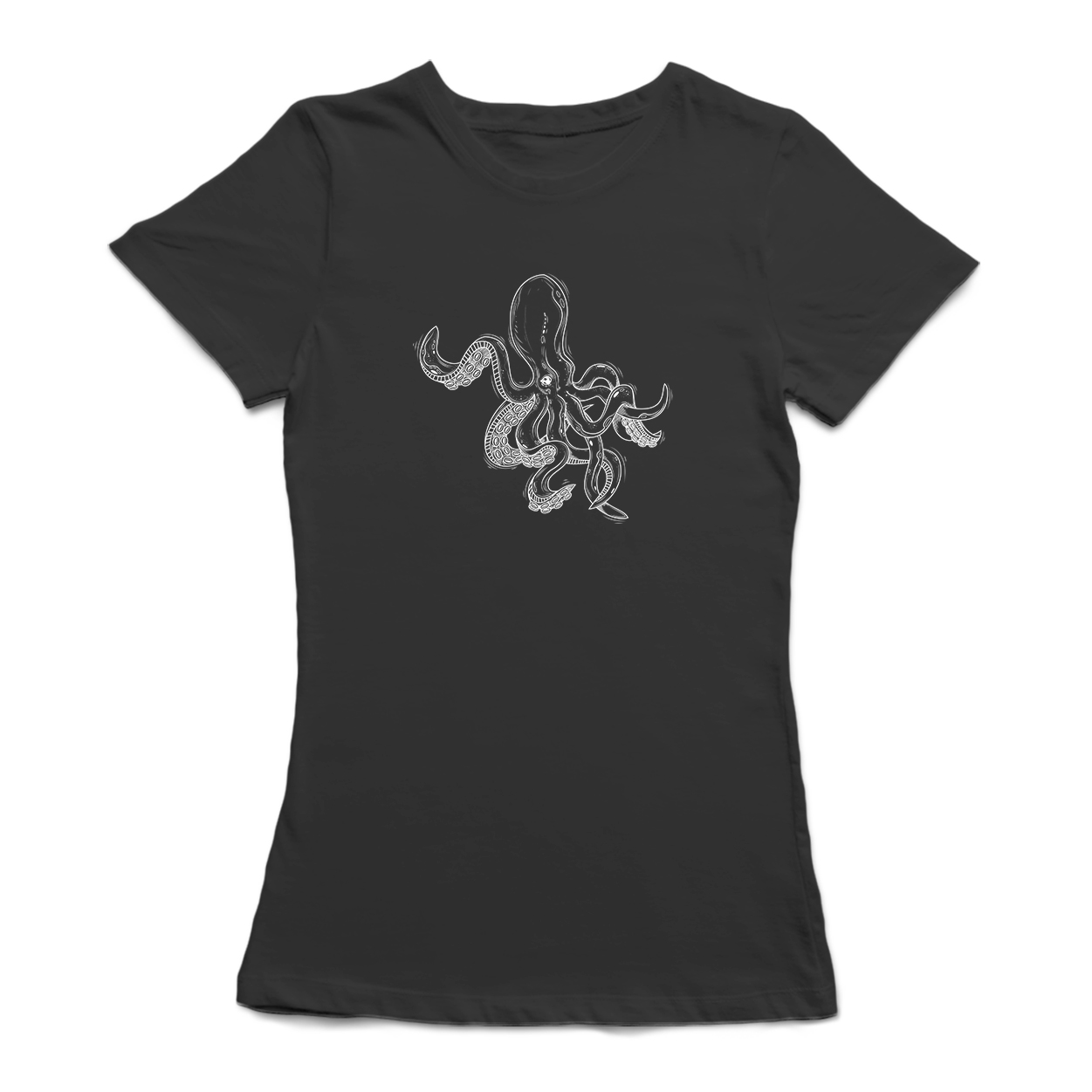 SmartPrints Graphic Streetwear Octopus Sketch Style Graphic At Medium Front Women's T-shirt