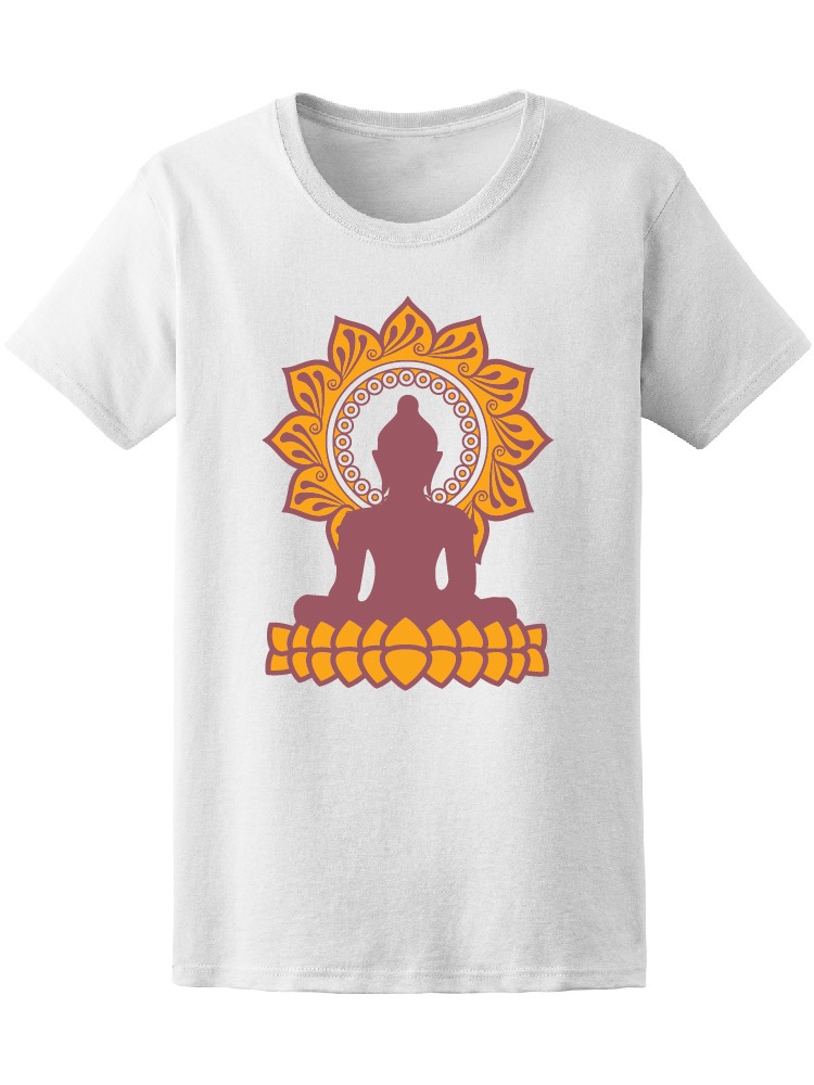 SmartPrints Graphic Streetwear Buddha Lotus Enlightenment Tee Women's -Image by Shutterstock