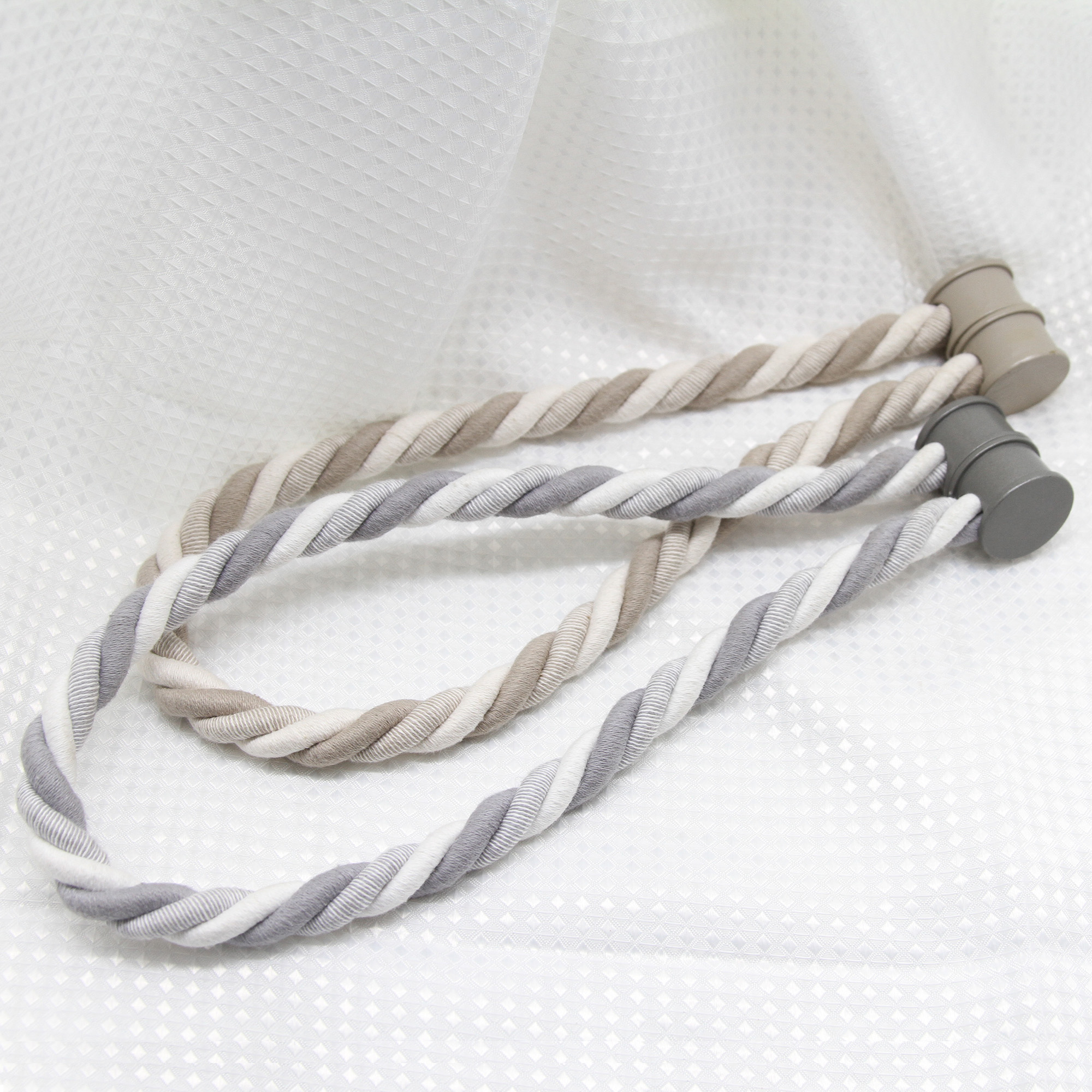 EVIDECO Set of 2 Magnetic Braided Cord Curtain Tiebacks Savoia Cotton Woven