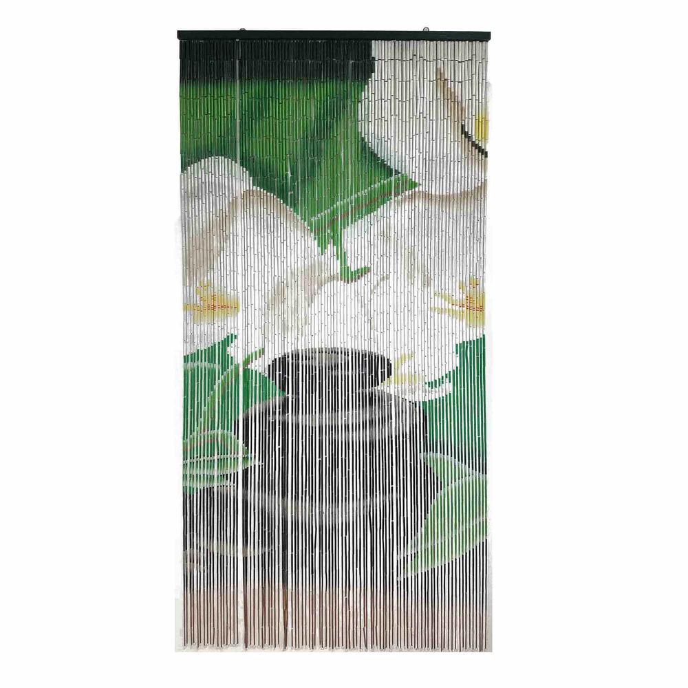 Homdkor Bamboo Beaded Door Curtain 90 Strings 79" H x 36" W Orchids