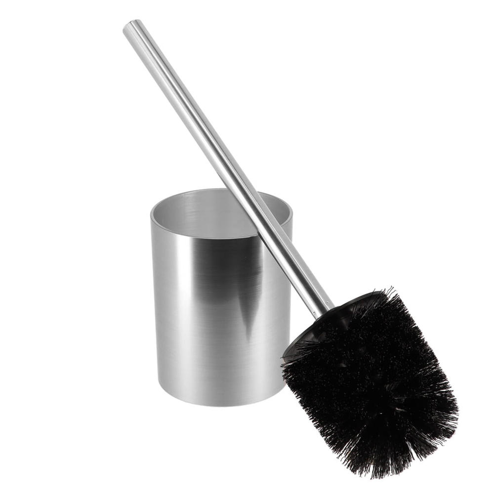 EVIDECO Toilet Brush and Holder Set NOUMEA Silver Brushed Aluminum