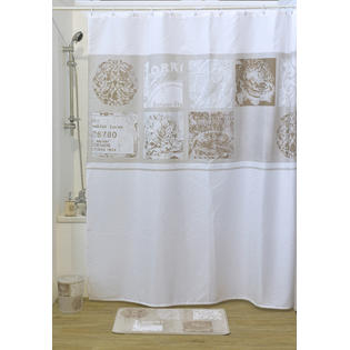 Evideco Paris Romance Polyester Fabric Shower Curtain
