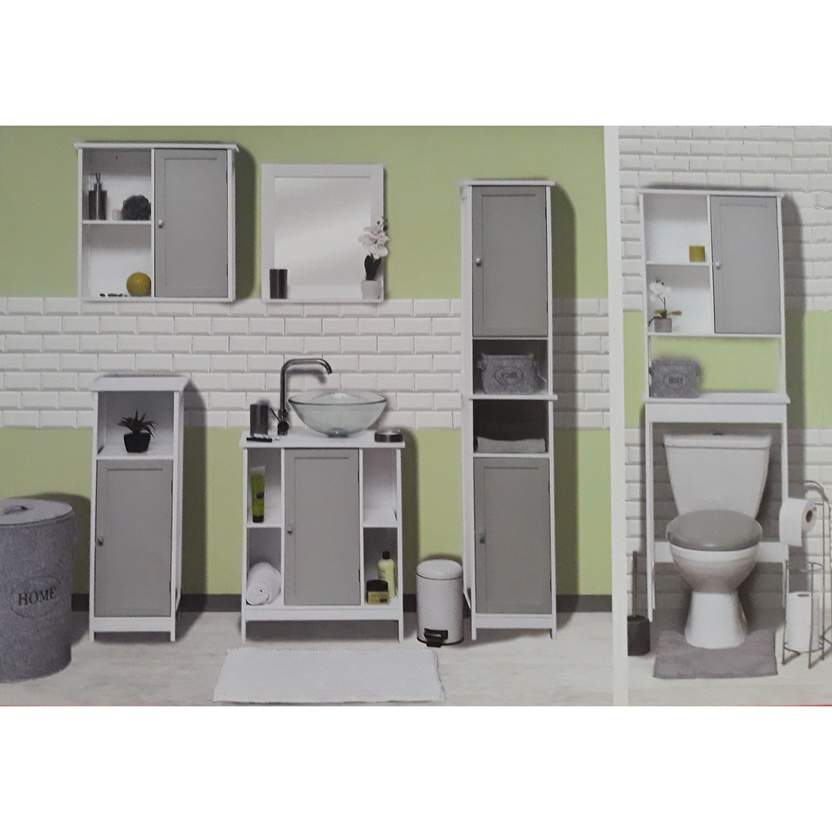 Evideco Custom Diy Bath Tower Linen Cabinet 2 Doors Diamond Handle