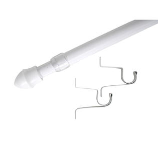 Evideco Adjustable Cafe Curtain Rod Diam 3 4 33 To 53 85 135 Cm White