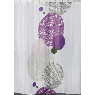 Evideco Valentine Polyester Printed Fabric Shower Curtain