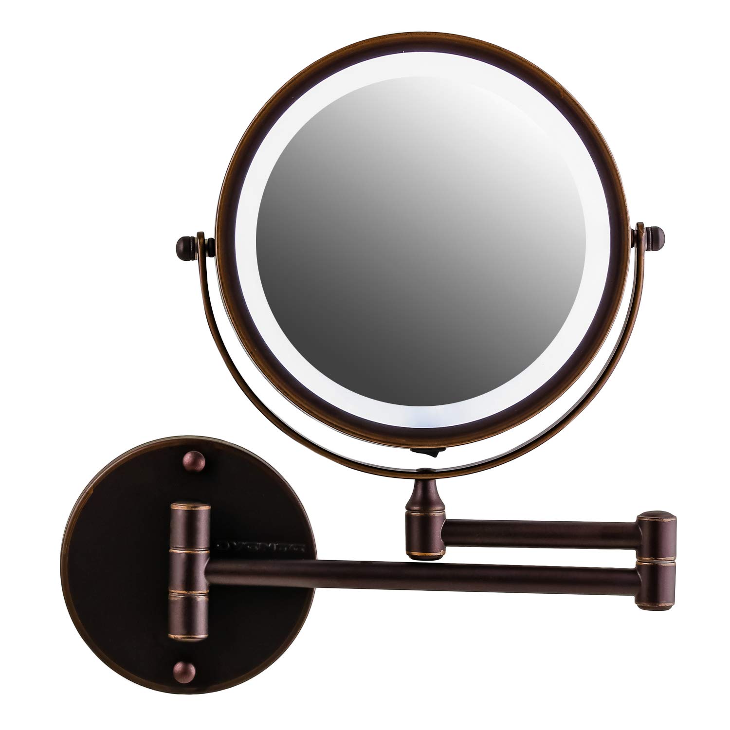 Ovente Wall Mounted Makeup Mirror 8 5, Wall Mount Magnifying Mirror Oil Rubbed Bronzer