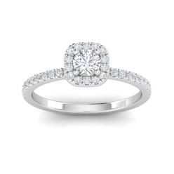Inara Diamonds G/SI 1/2ctw Diamond Halo Engagement Ring in 10k White Gold