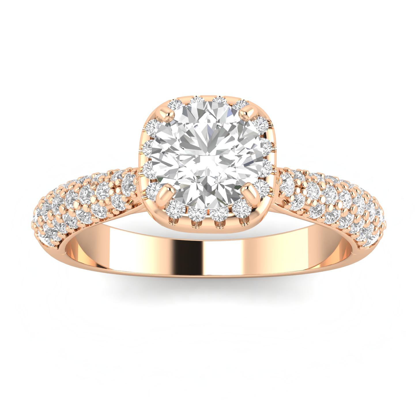 SK Jewel,Inc 1.00ctw Diamond Halo Engagement Ring in 10k  Rose Gold