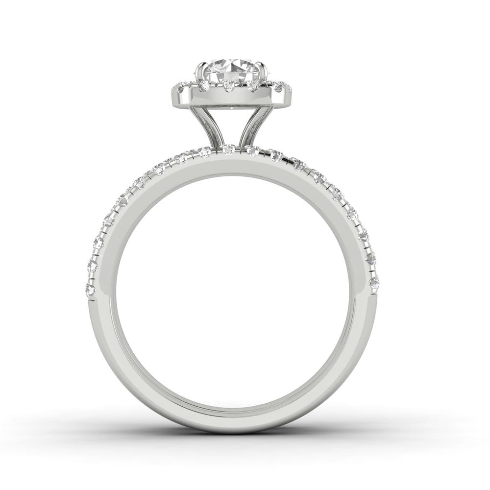 Inara Diamonds 1.00ctw Diamond Halo Bridal Set Engagement Ring in 14k  White Gold (H-I, I2-I3)