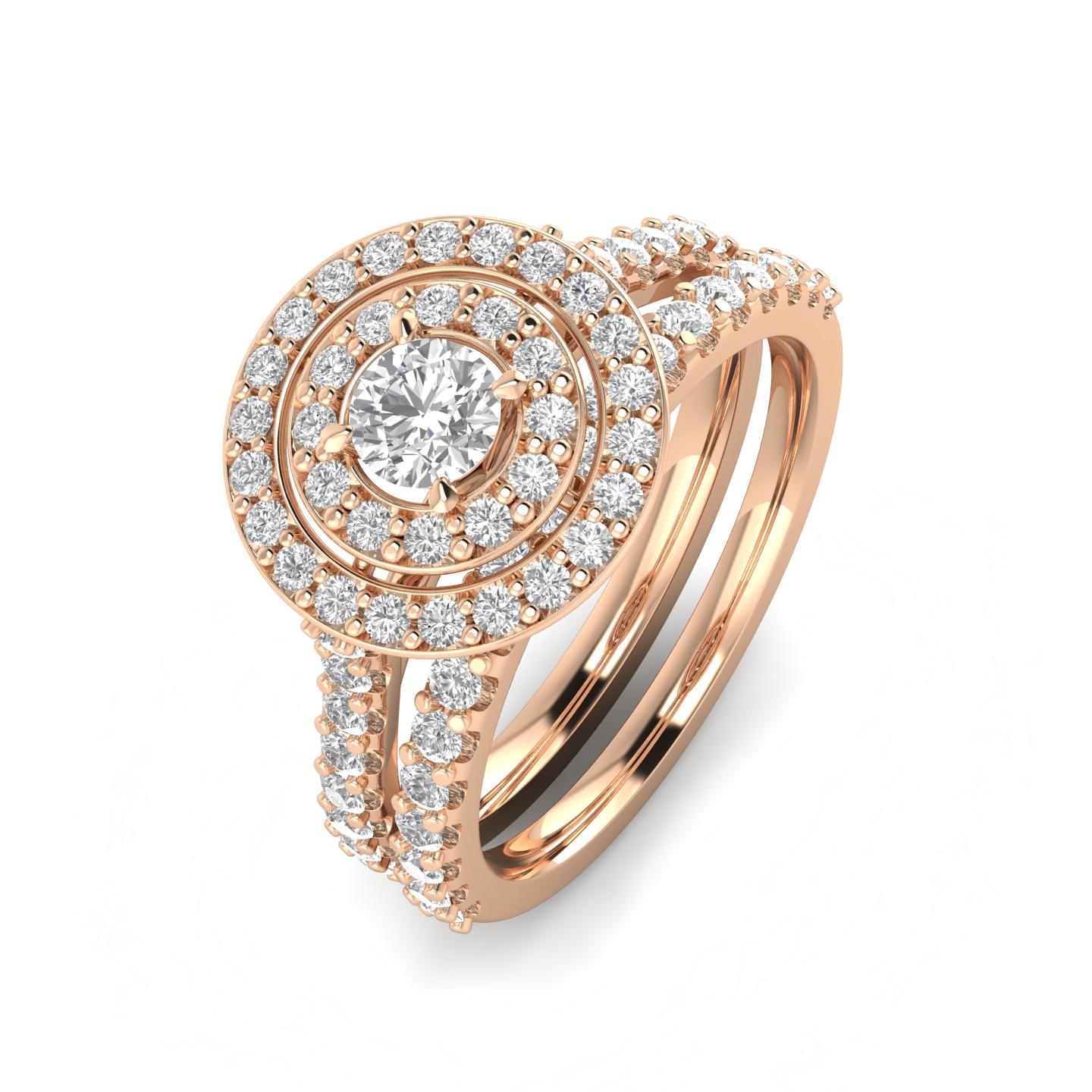 SK Jewel,Inc 1.00ctw Diamond Bridal Set in 10k Rose Gold