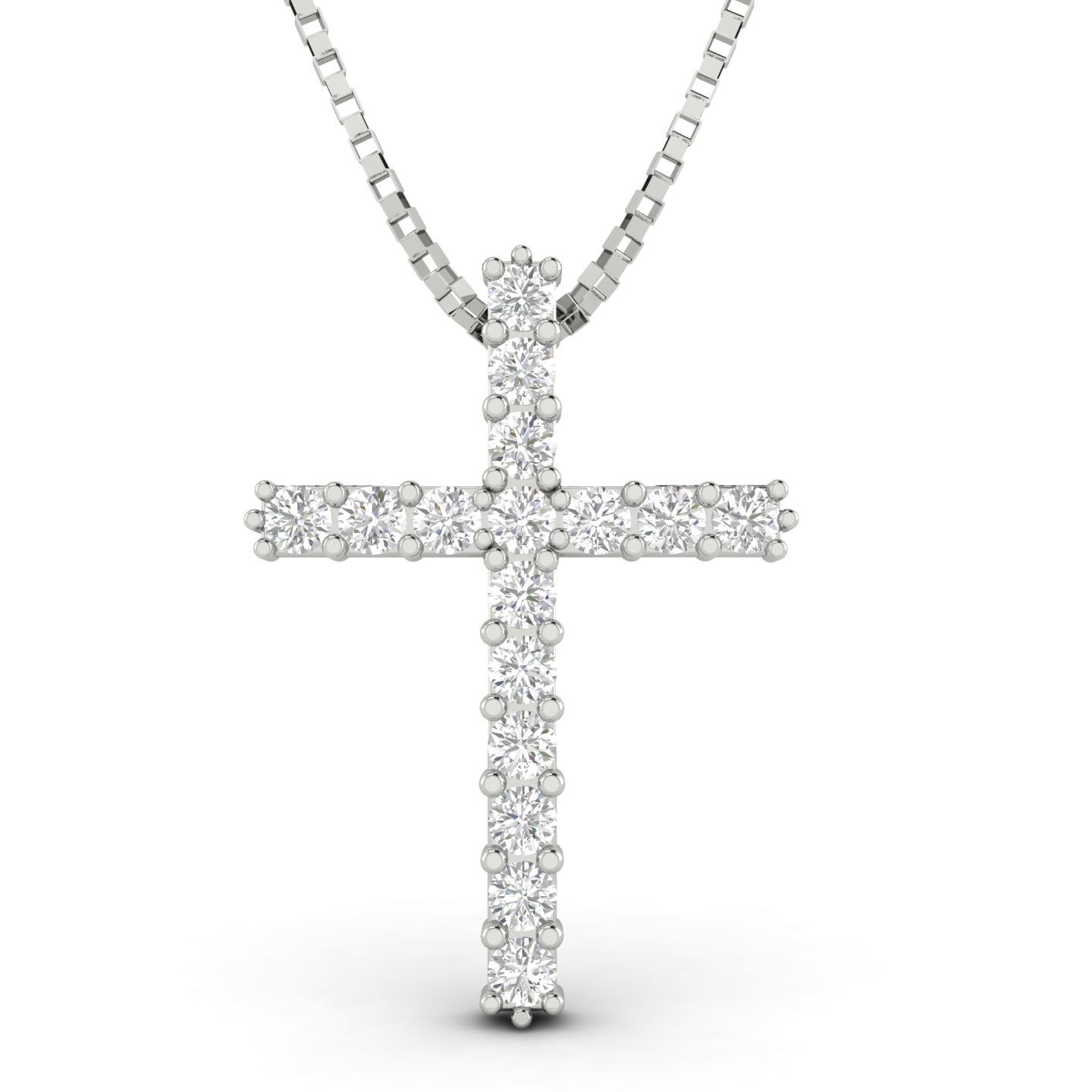 Inara Diamonds 1/2ctw Natural Diamond Cross Pendant in 10k White Gold  (1/2ctw, H-I, I2-I3)