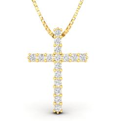 Inara Diamonds 1/2ctw Natural Diamond Cross Pendant in 10k Yellow Gold (1/2ctw, H-I, I2-I3)