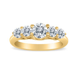 SK Jewel,Inc 1/2ctw Diamond Five Stone Graduated Ring in 10K Yellow Gold