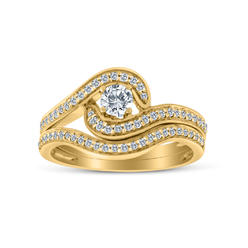 Inara Diamonds 3/4 Carat TW Diamond Engagement Wedding Ring Bridal Sets in 10k Yellow Gold