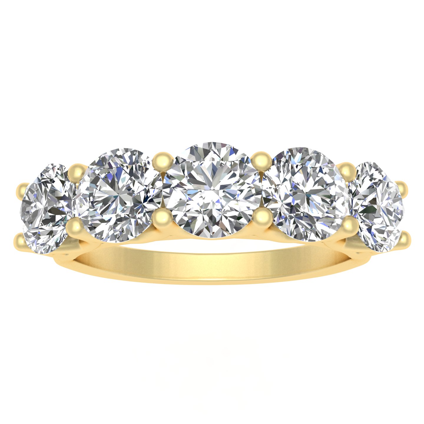SK Jewel,Inc 2.00ctw Diamond Five Stone Wedding Band in 14k Yellow Gold