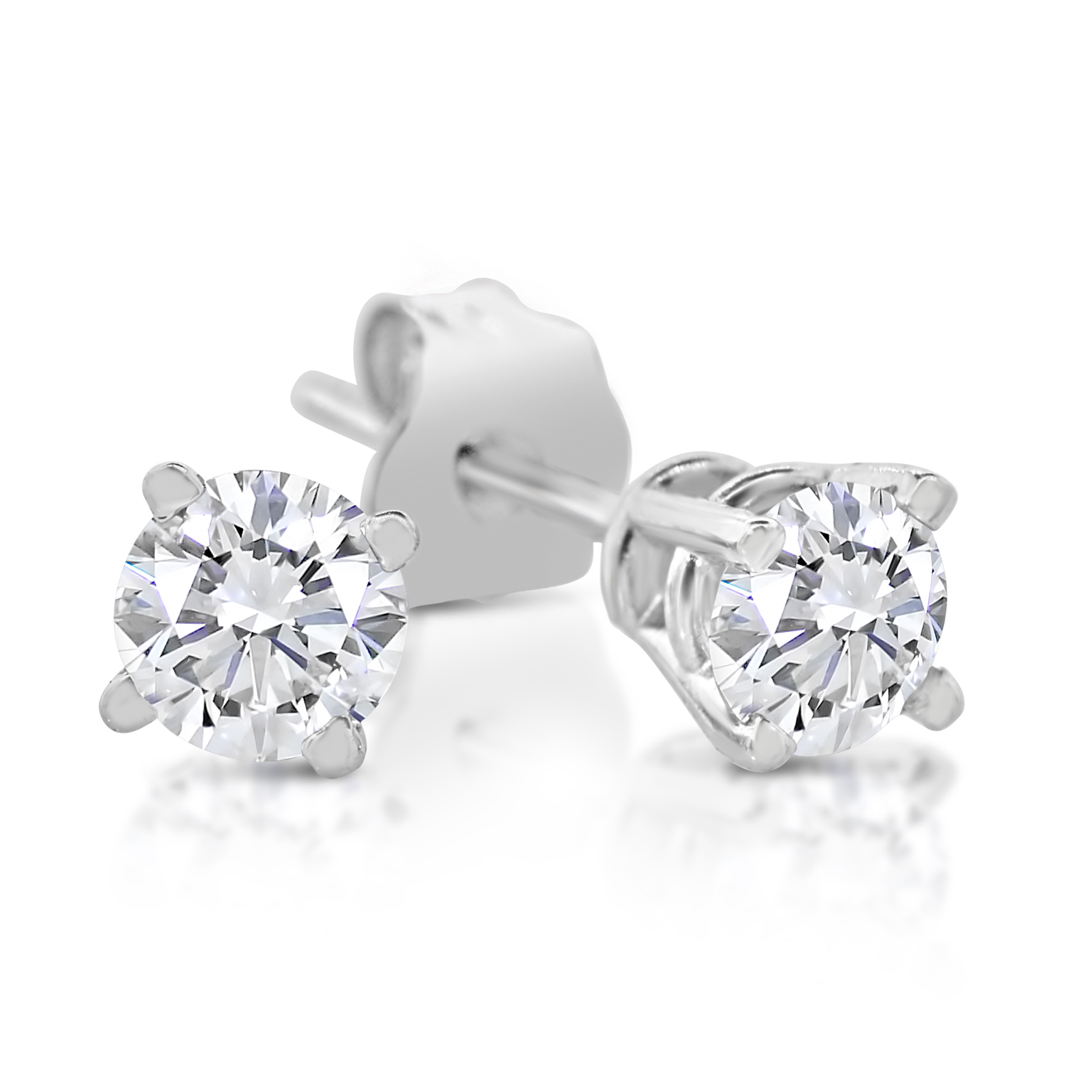 SK Jewel,Inc 1/4ct tw Diamond Stud Earring in 14k White Gold