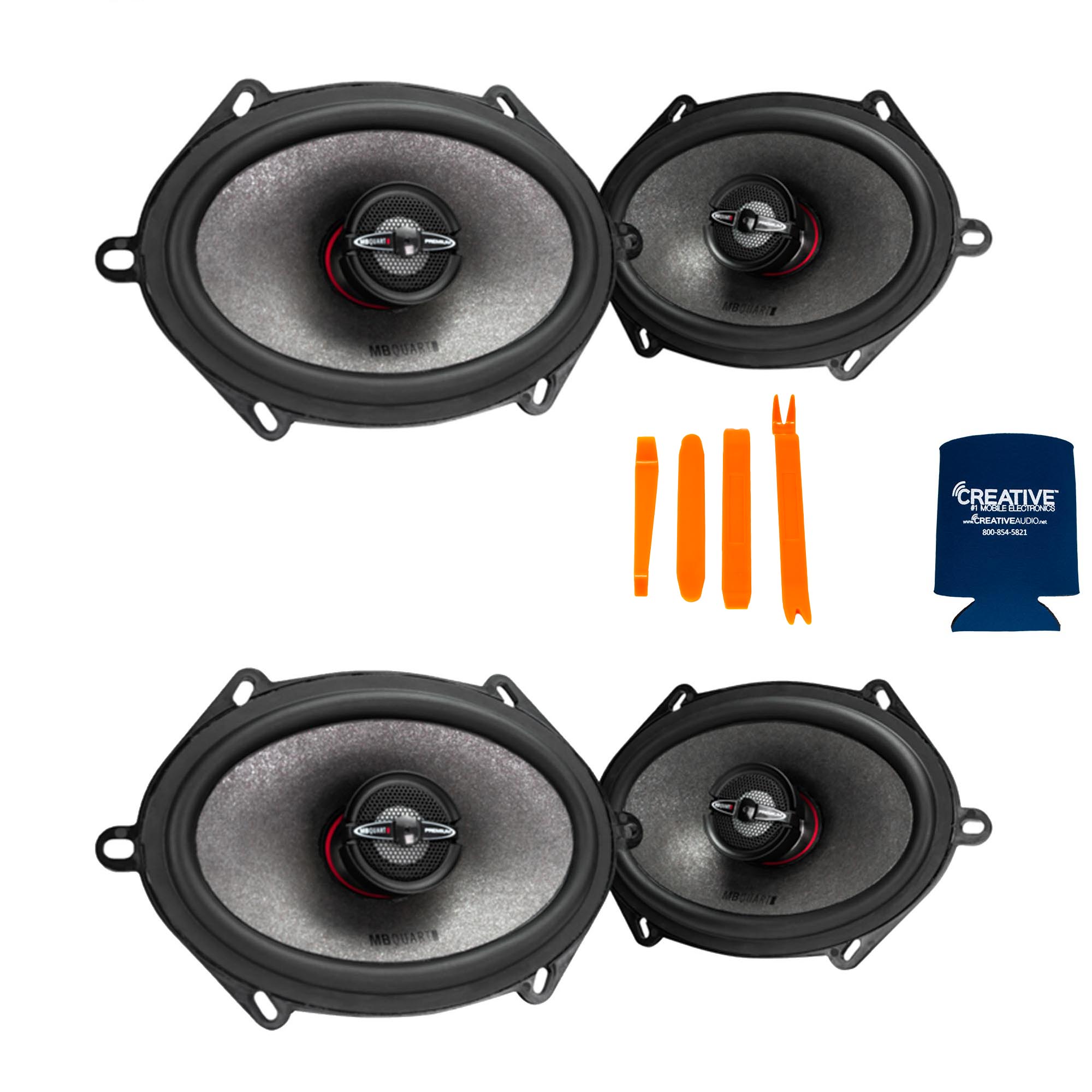MB Quart - 2-Pairs of Premium PK1-168 5x7/6x8" Coaxial Speakers