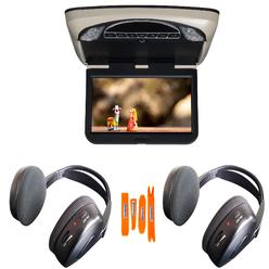 Audiovox Voxx Movies To Go VXMTG10 10.1" Hi-Res DVD LED Back-lit Overhead Monitor with 2 pair of wireless headphones